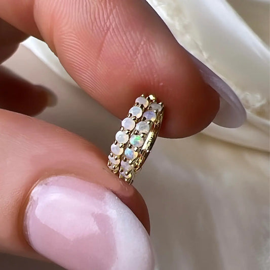 14kt Opal Mini Huggies