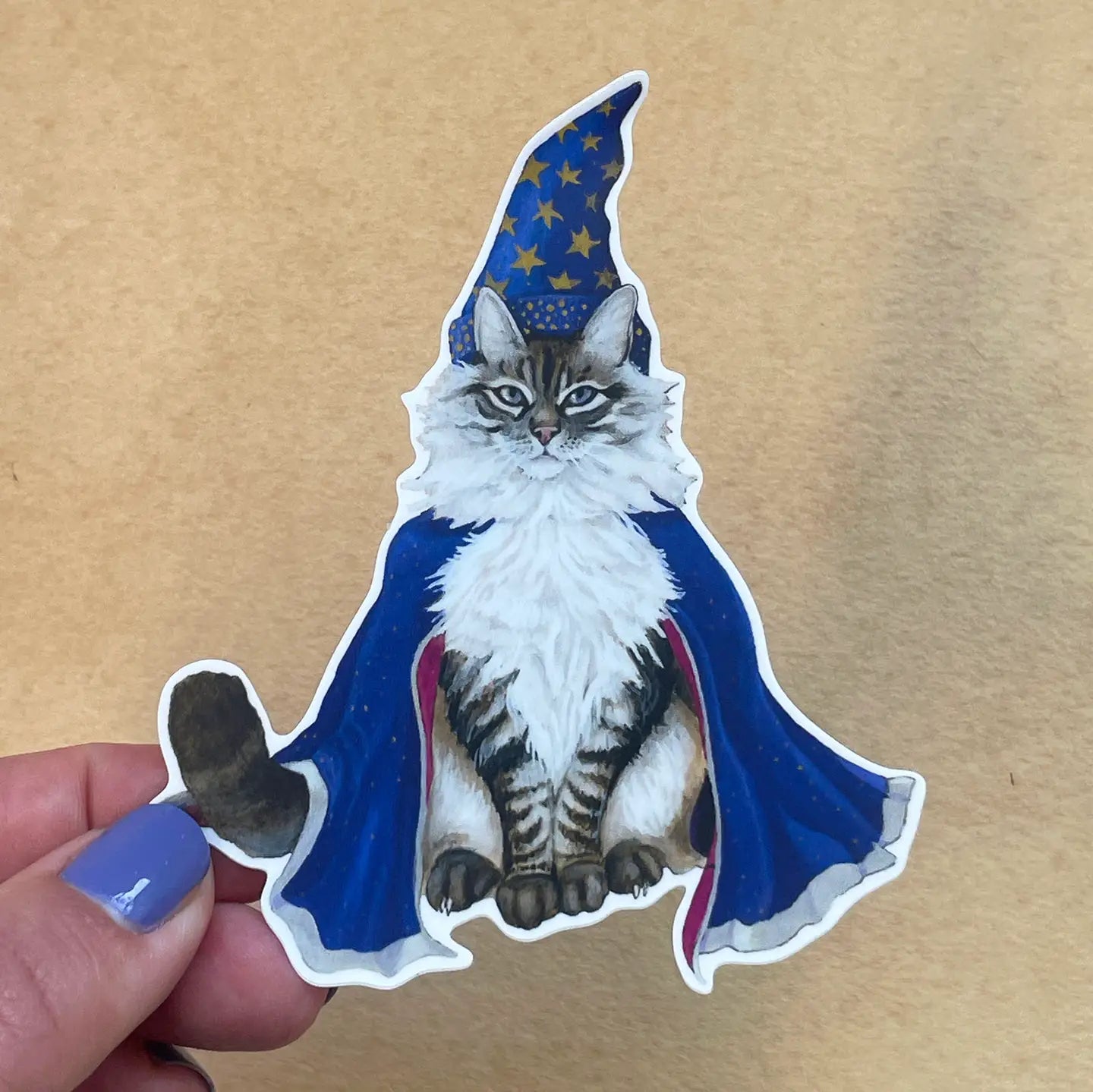 Cat Wizard Vinyl Sticker