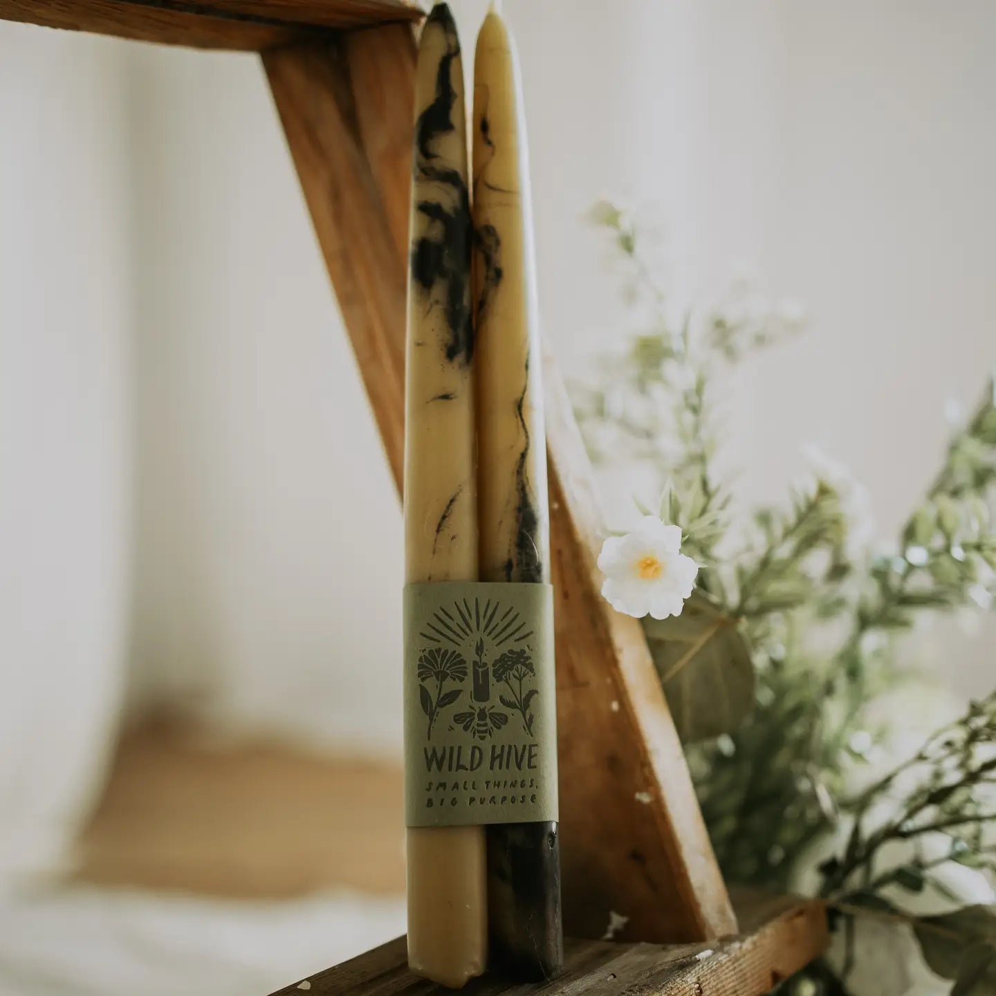 Hand-Dipped Beeswax Taper Candle