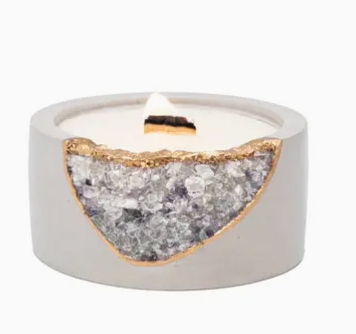 White Geode Crystal Candles