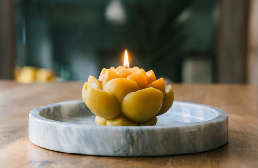 Beeswax Lotus Candle