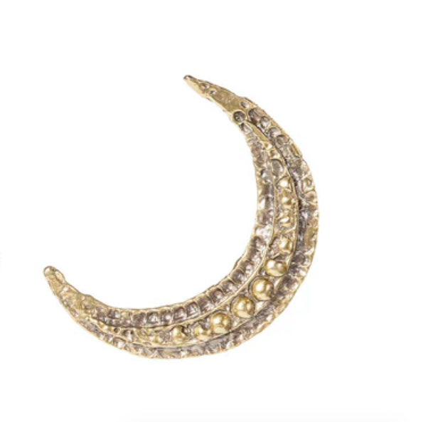 Reclaimed Metal Earrings | Large Moon Studs