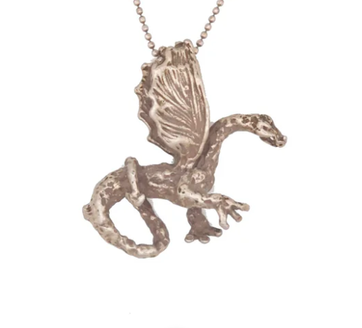 Reclaimed Metal Necklace | Sterling Silver Dragon