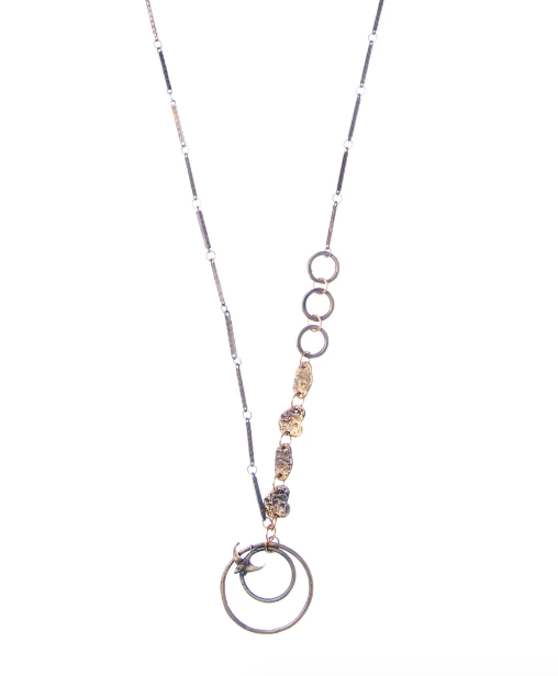 Reclaimed Metal Necklace | Double Bird Circle