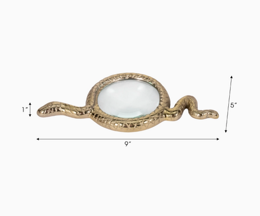 Brass Magnifying Glass- Snake