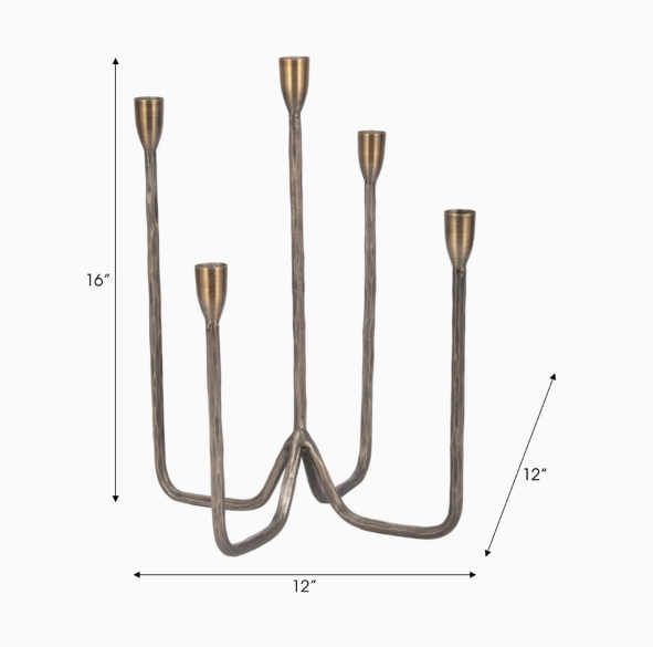 Forged Metal Five-Taper Candle Holder
