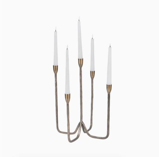 Forged Metal Five-Taper Candle Holder