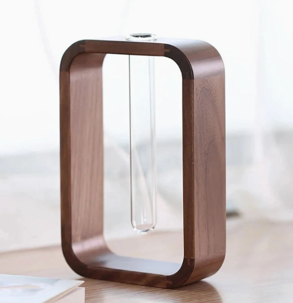 Wood Hydroponic Plant Vase