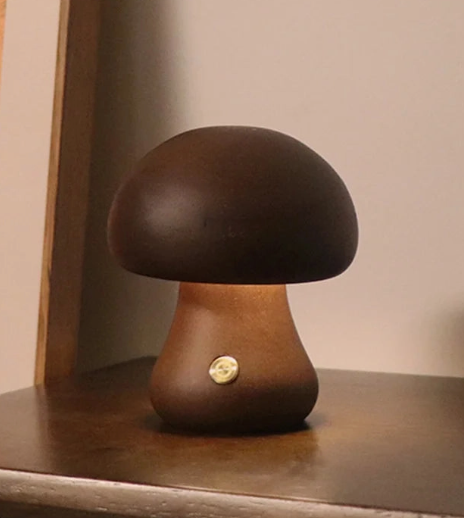 Wooden Mushroom Lamps