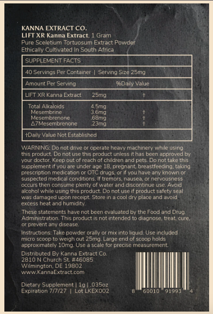 LIFT XR Kanna Extract