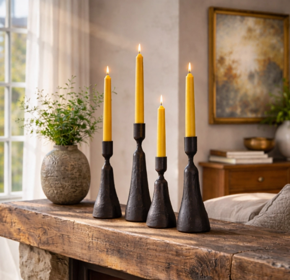 Sculptural Iron Candle Holder Collection