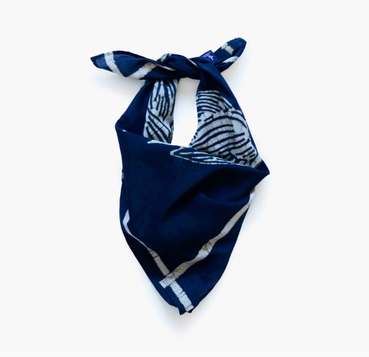 Floral Block Printed Silk Blend Bandana