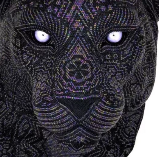 Midnight Jaguarra | Huichol Beaded