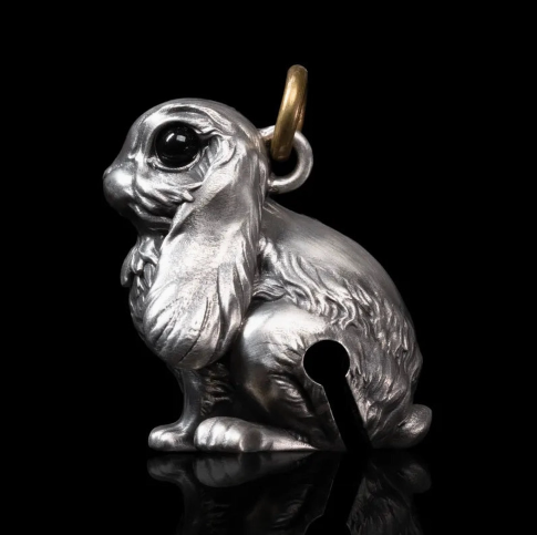 Silver Bunny Bell Pendant