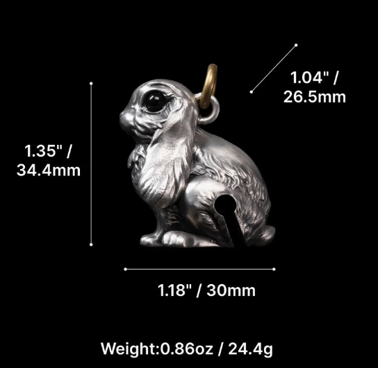 Silver Bunny Bell Pendant