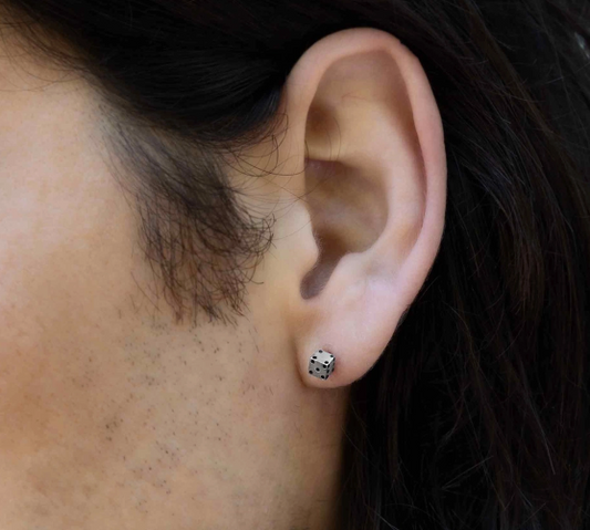 Silver Dice Magic Studs