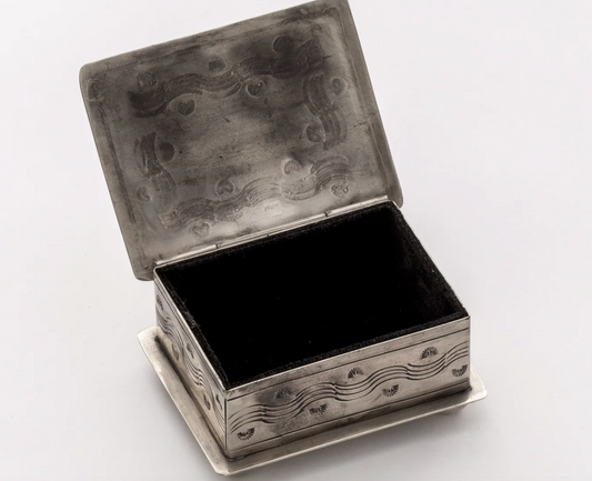 Small Stamped Box with Turquoise
