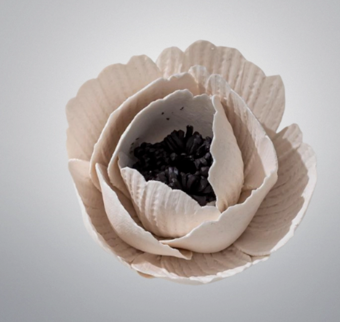Ceramic Miniature Poppy Blossom Incense Burner