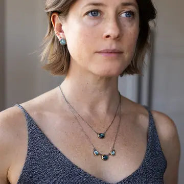Petite Crescent Rim Necklace Labradorite