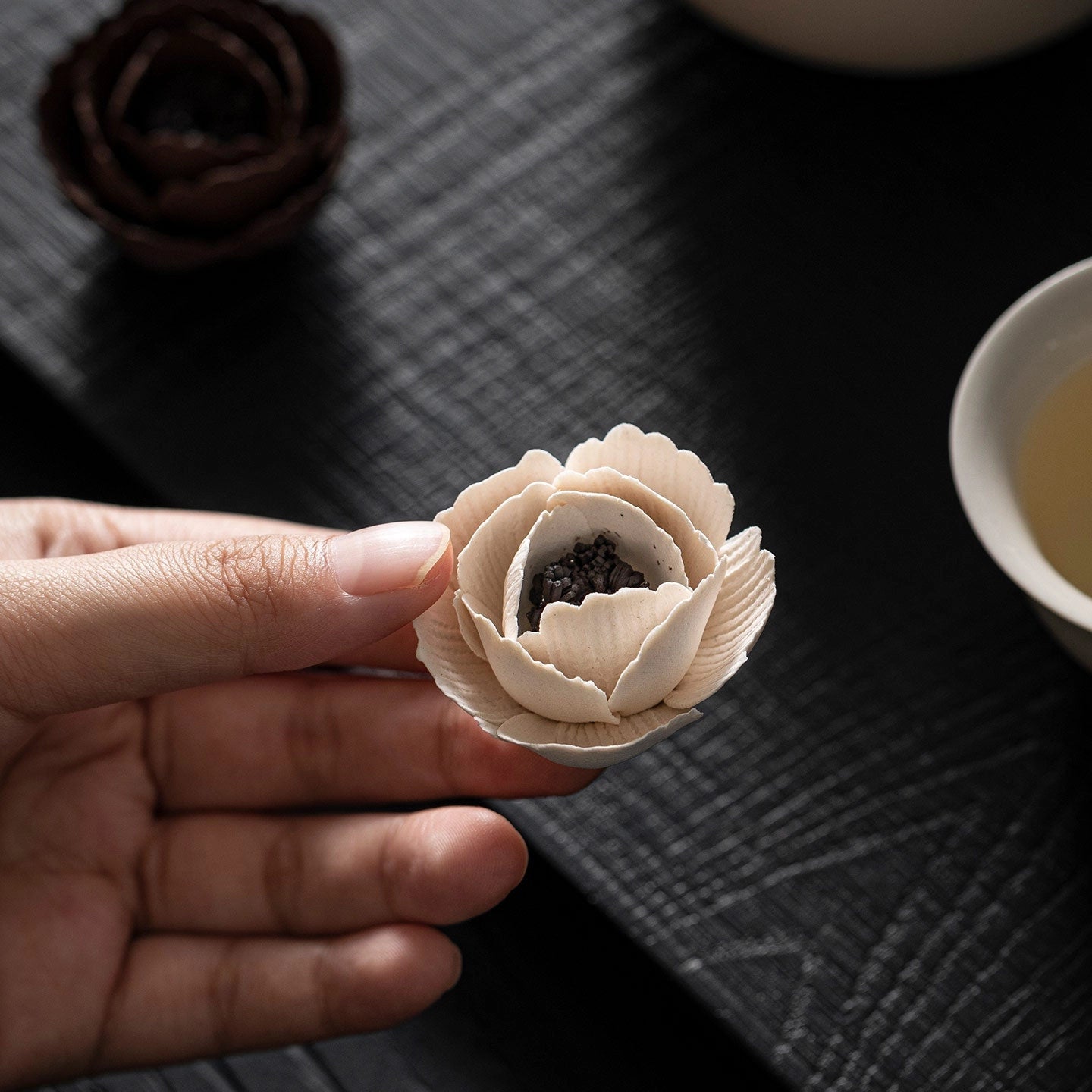 Ceramic Miniature Poppy Blossom Incense Burner