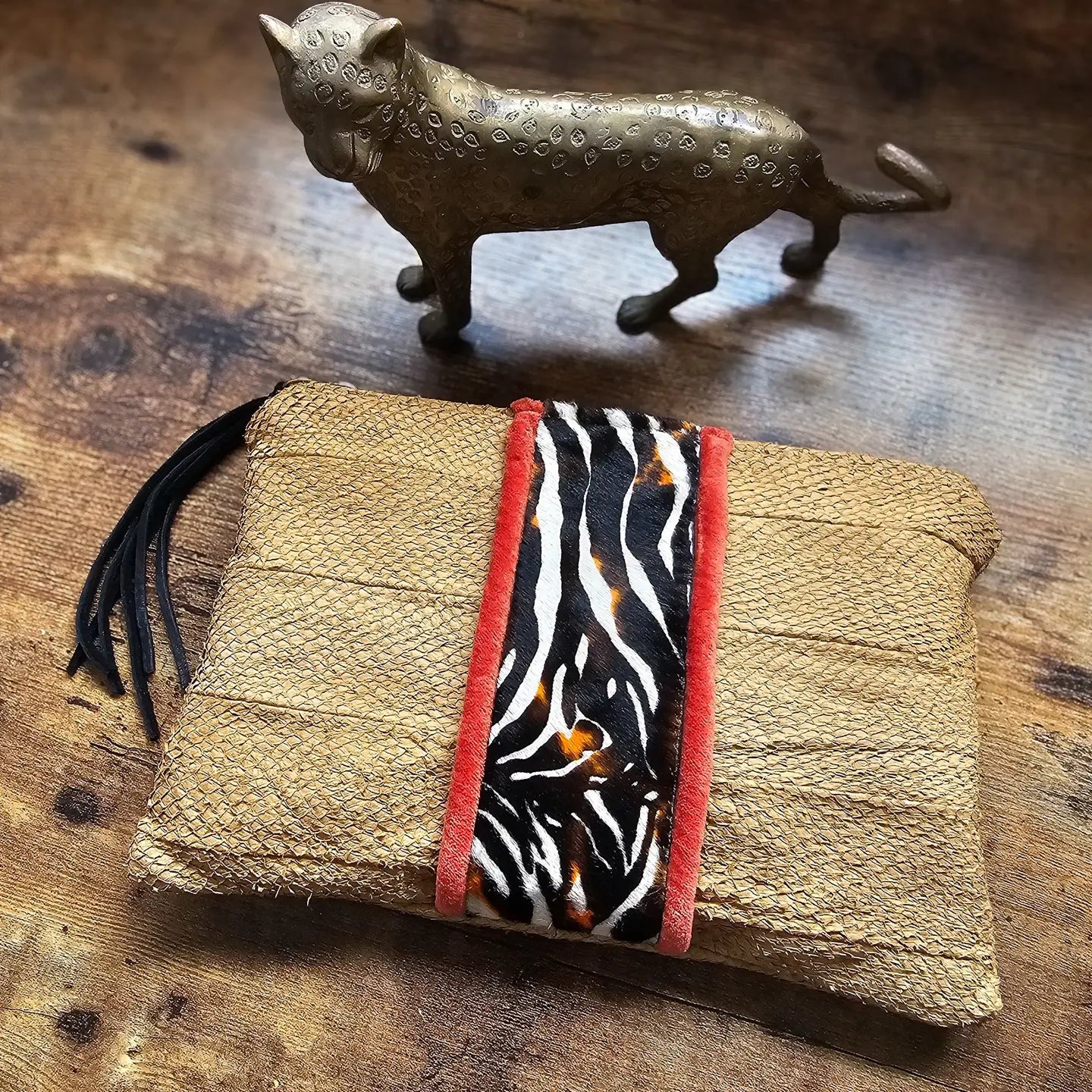 Tan Bengal Tassel Pouch