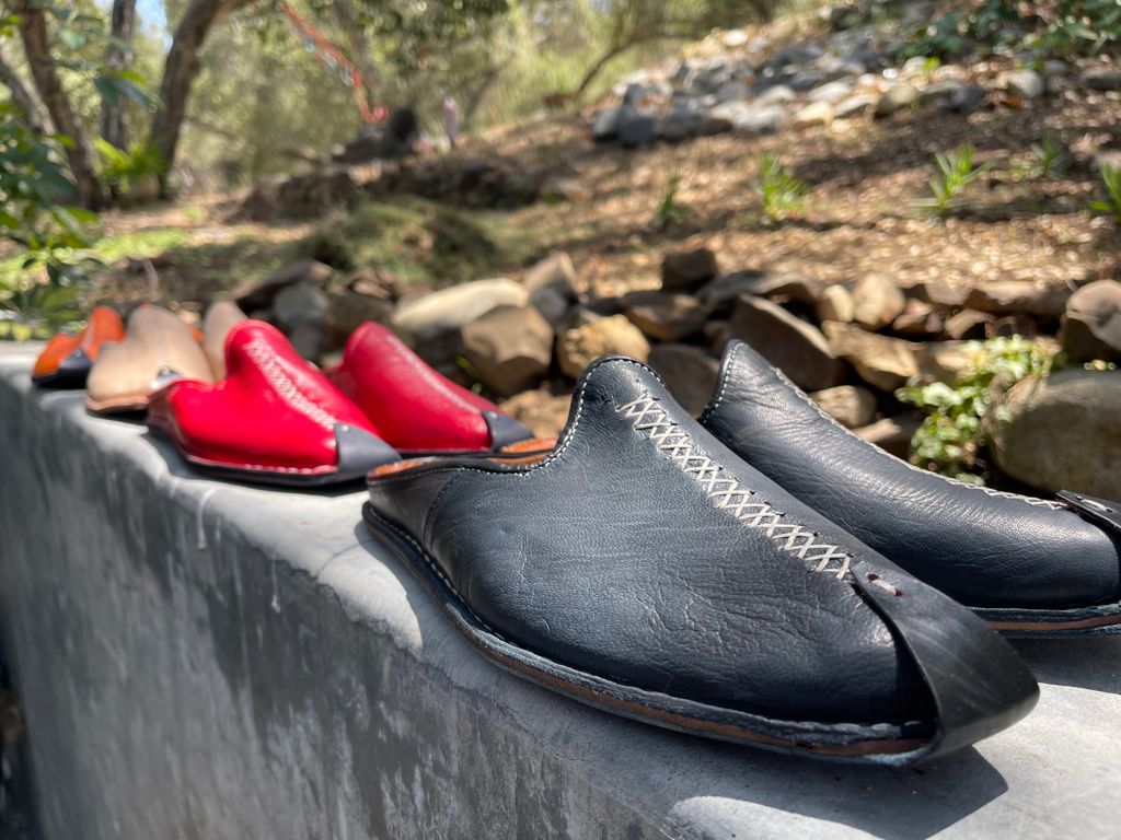Moroccan Leather Desert Slides
