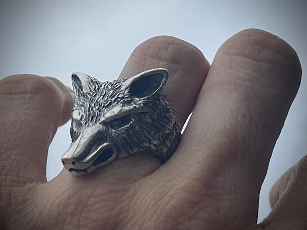 Wolf Ring | Sterling Silver + Recycled Gold Patina