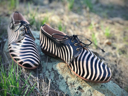 Striped Moroccan Leather Lace-ups