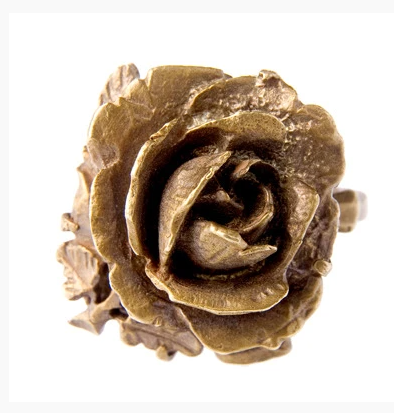 Reclaimed Metal Solitary Rose Ring