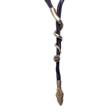 Reclaimed Metal Serpent Lariat Necklace