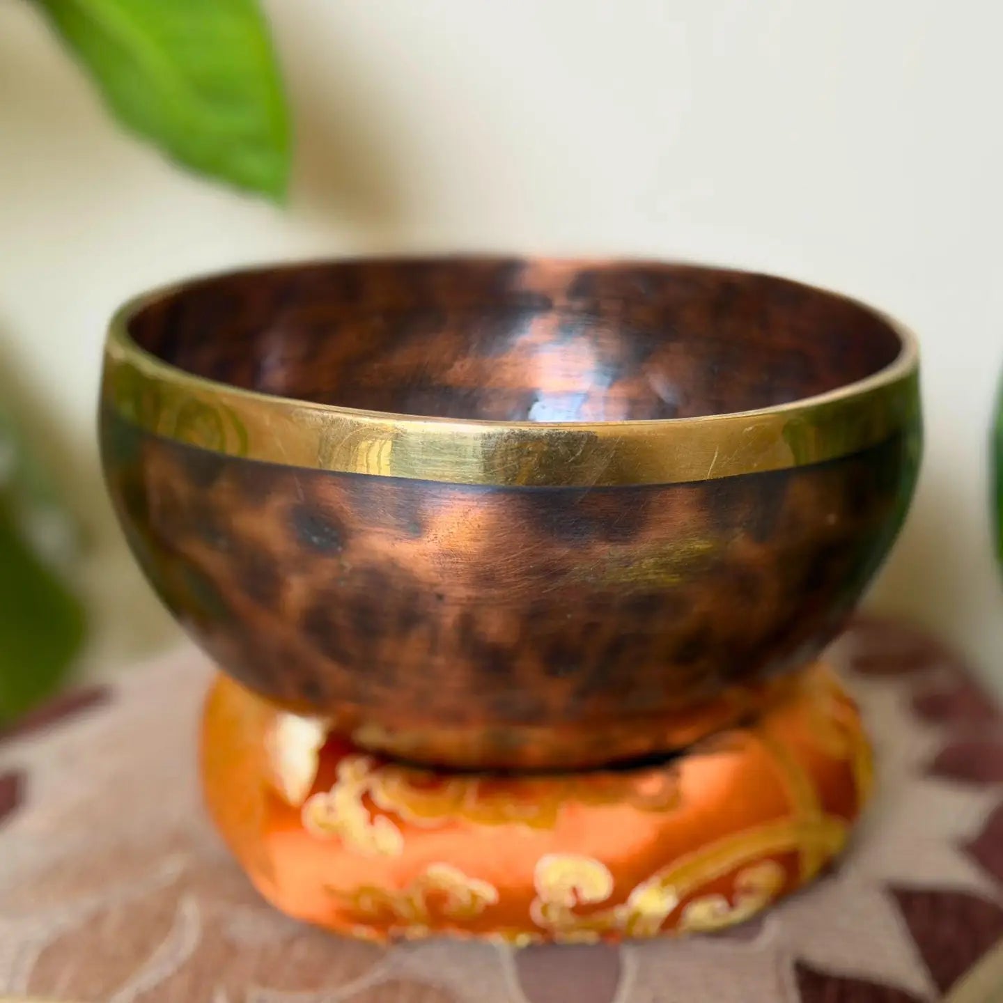 Handmade Tiger Eye Tibetan Singing Bowl – Seven Metal, Sound Healing