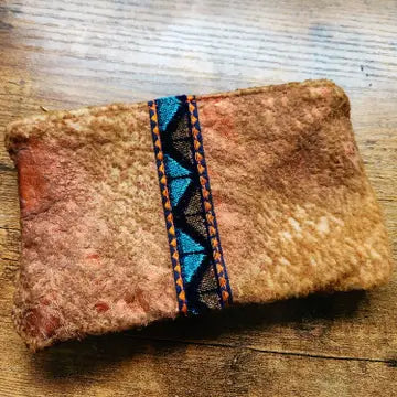Handcrafted Tribal TRIM Italian leather pouch