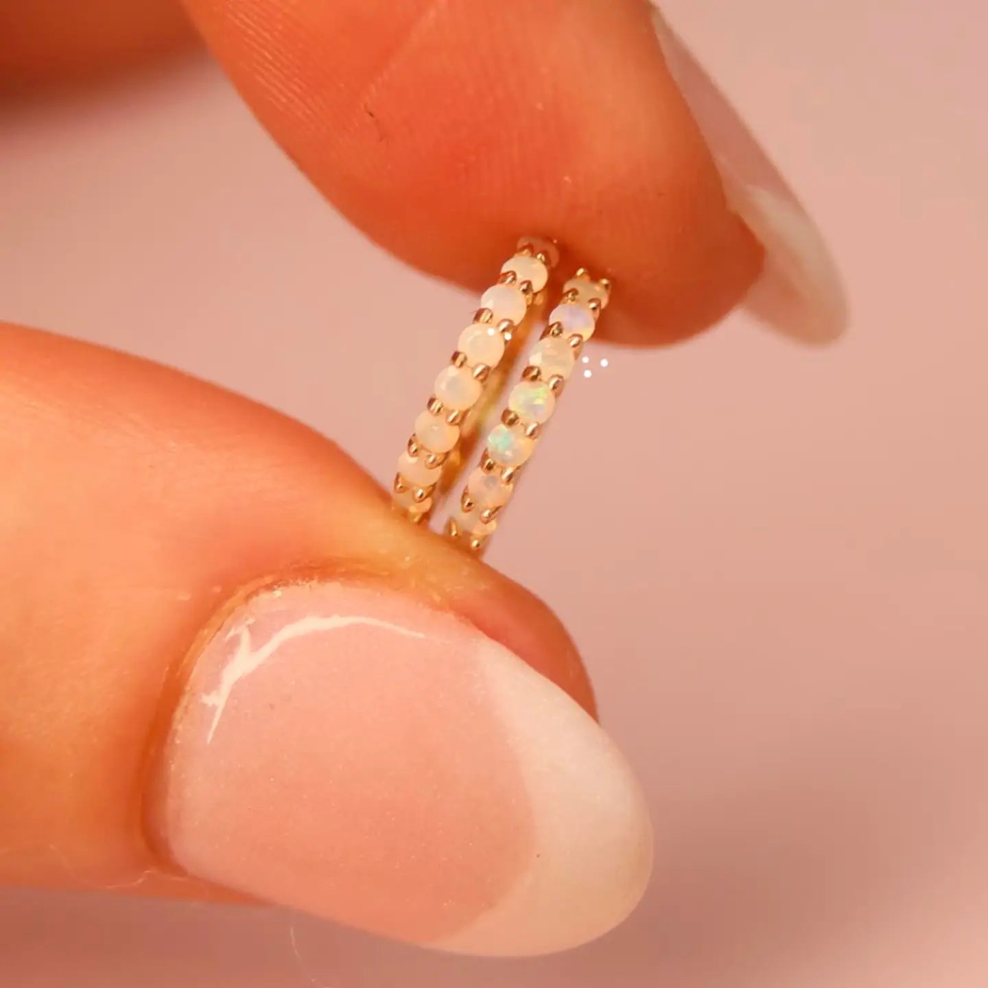 14kt Opal Mini Huggies