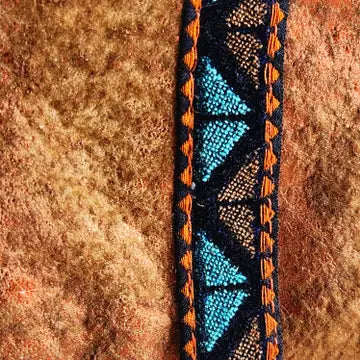 Handcrafted Tribal TRIM Italian leather pouch