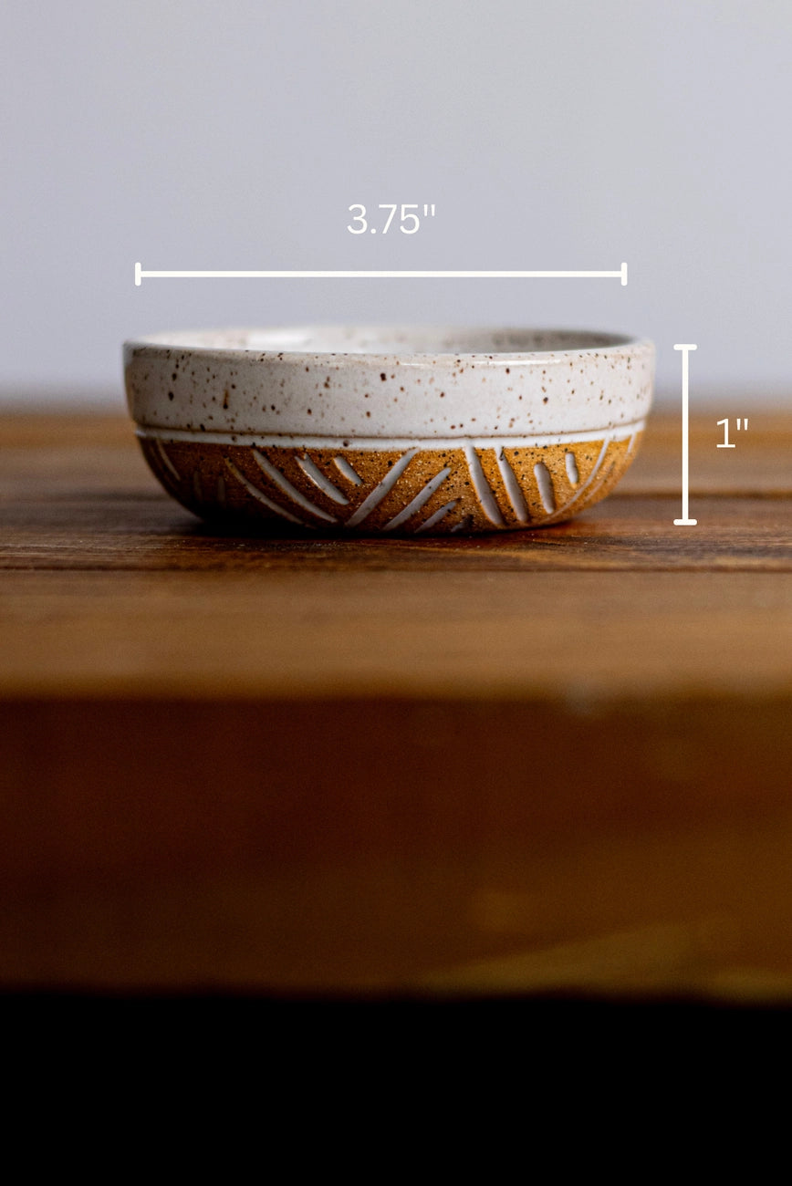 Hand Carved Ramekin – Ceramic Stoneware Small Bowl