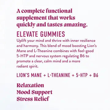 Mushroom Gummies (30) / Vegan Supplement / Mood Elevate , Concentrate, Hibernate