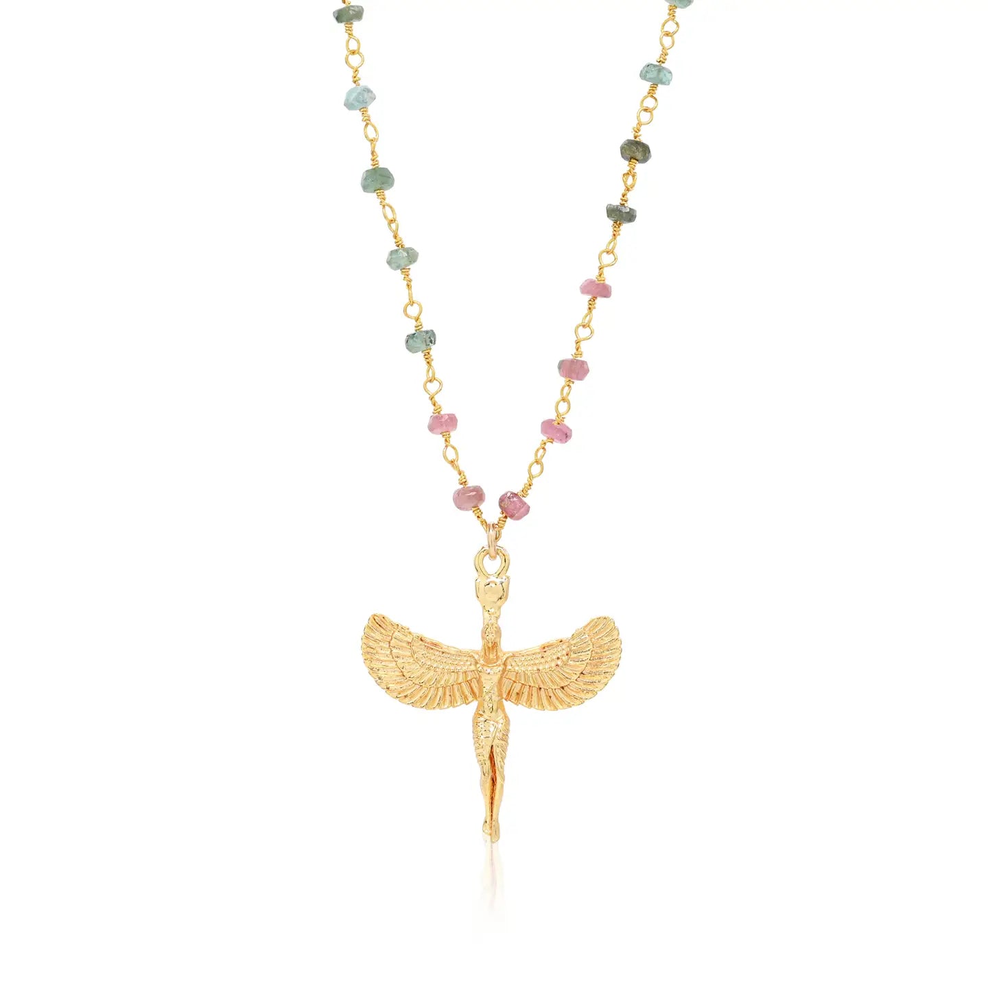 Winged Egyptian Goddess Isis: Tourmaline