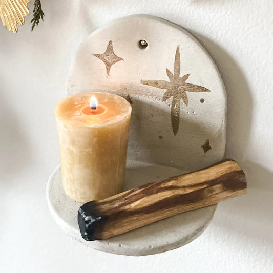 Ceramic Wall Altar Candle Holder