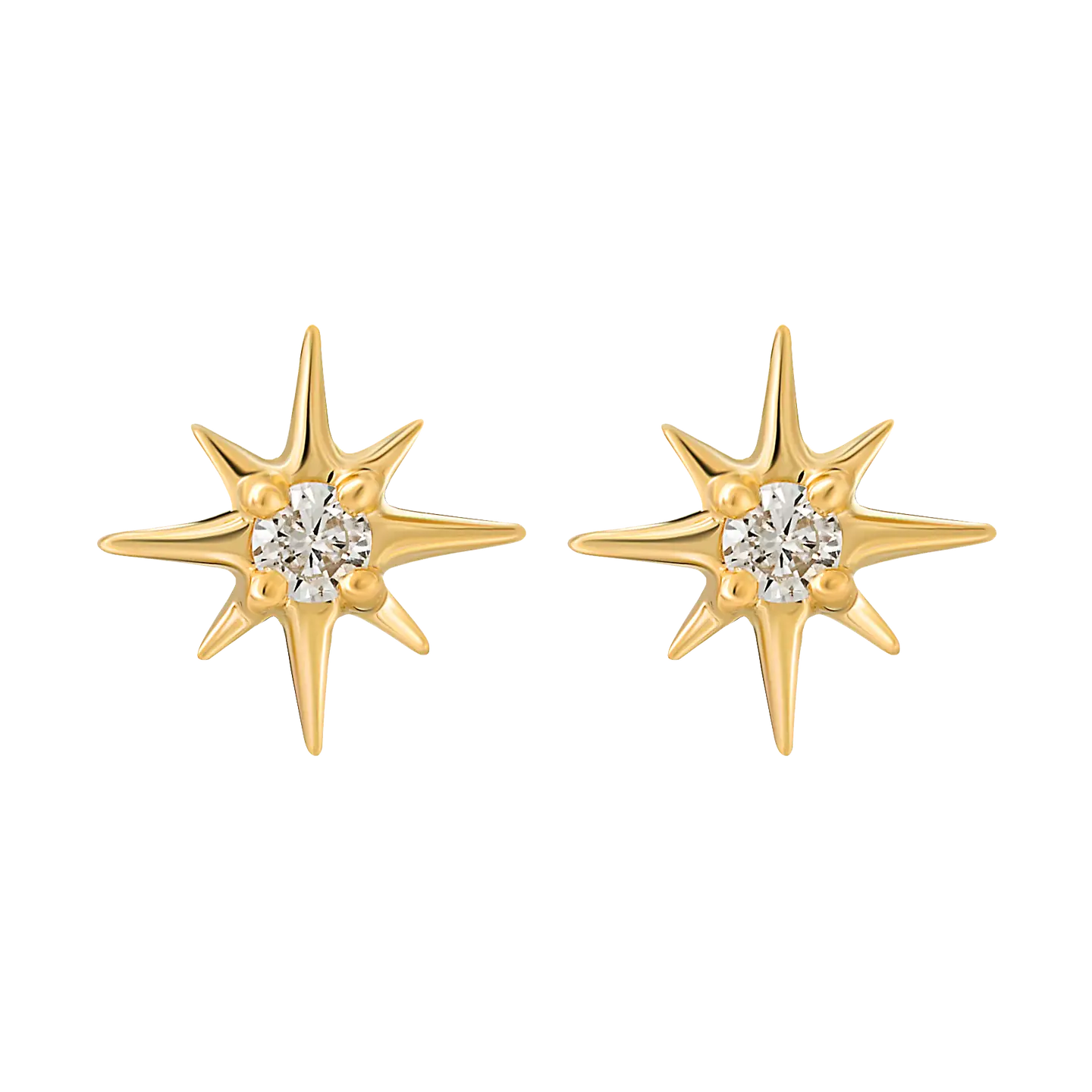 14kt Gold Mini Diamond Star Studs