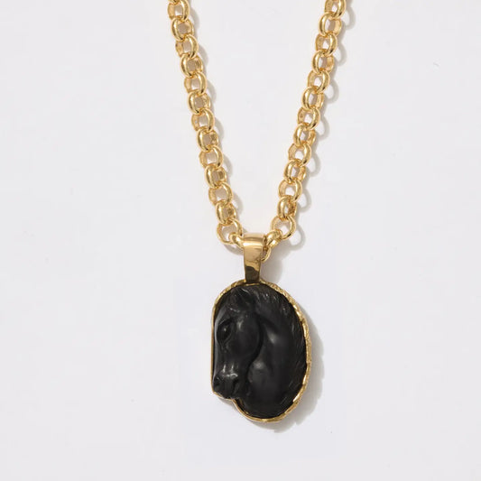 Year of the Horse Carved Spirit Animal Necklace