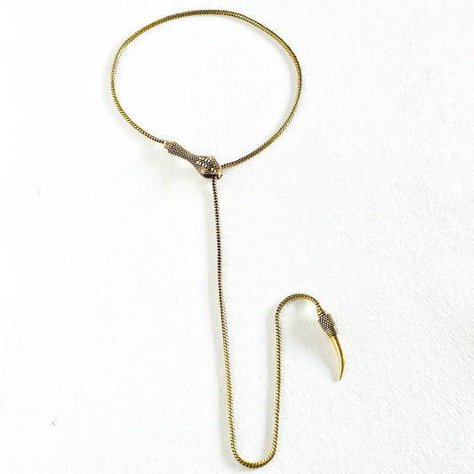 Braided Snake Lariat - Brass