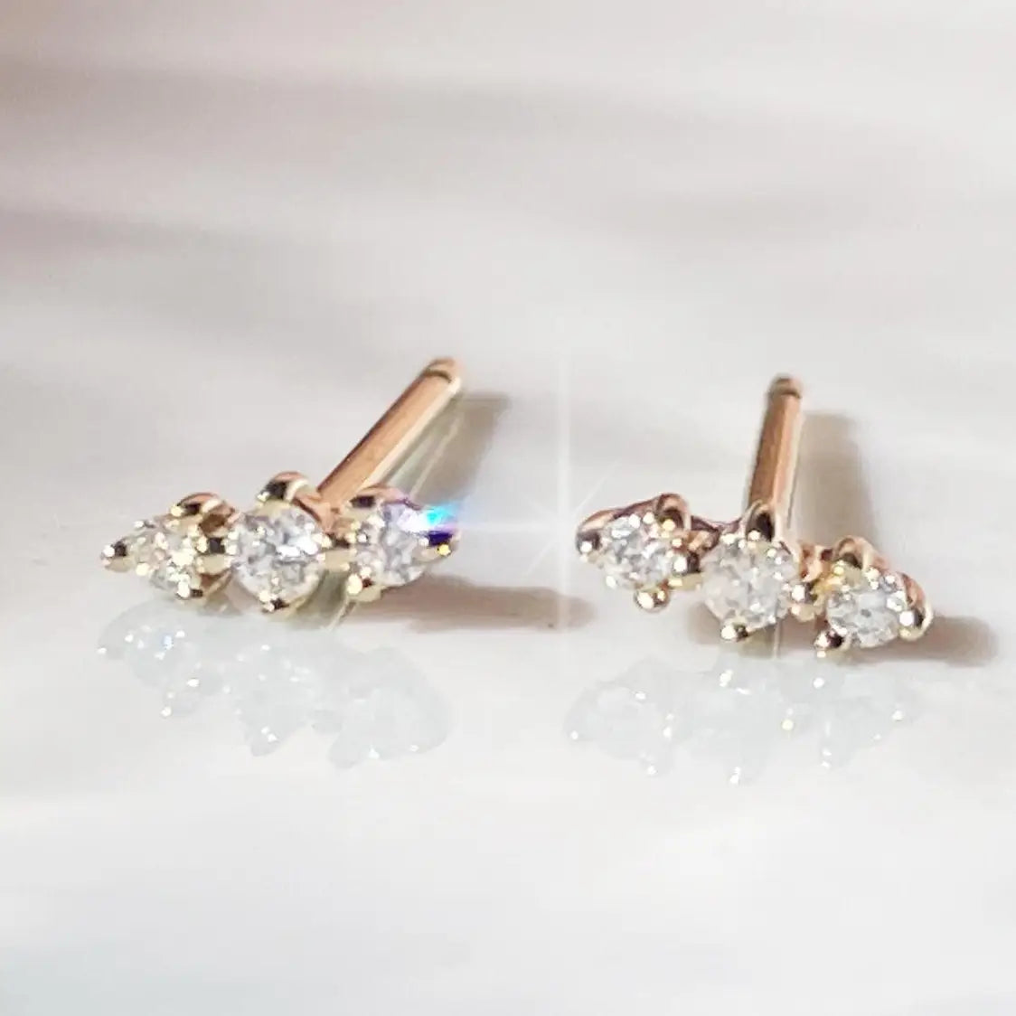 14kt Gold Diamond Lane Studs