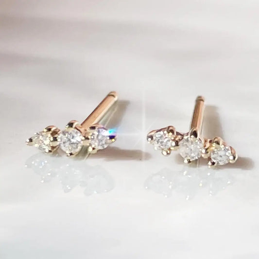 14kt Gold Diamond Lane Studs