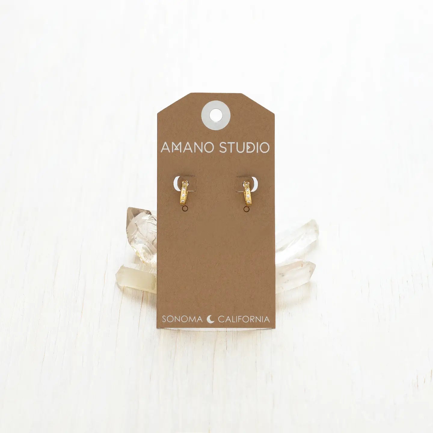 Huggie Hoops with Starburst 10mm