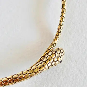 Brass Snake Serpent Choker Necklace