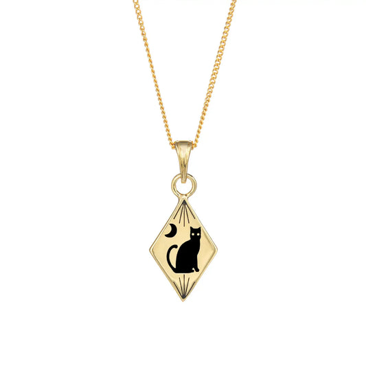 Black Cat NecklaceLR-DP0685-GPBR-18IN