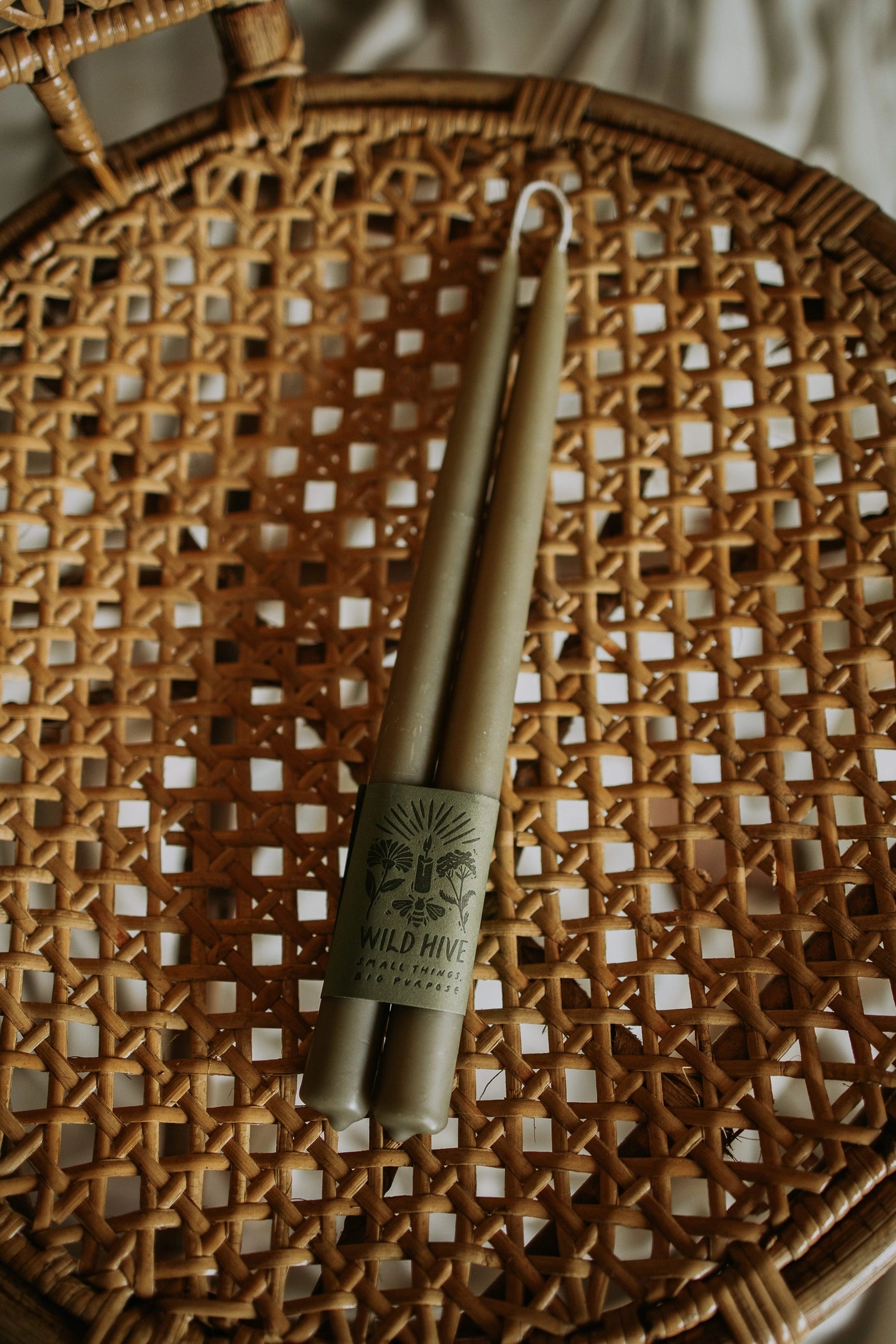 Hand-Dipped Beeswax Taper Candle