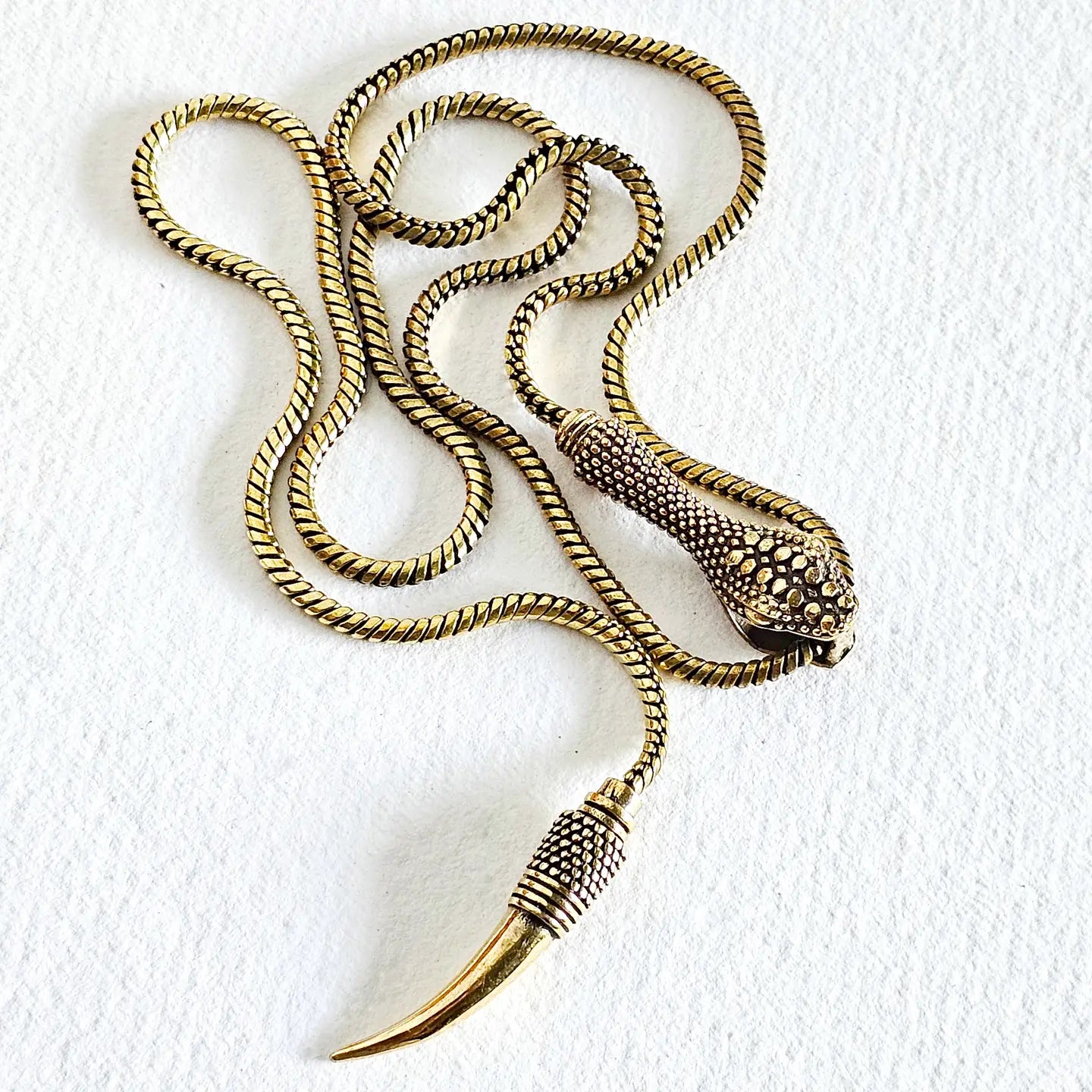 Braided Snake Lariat - Brass