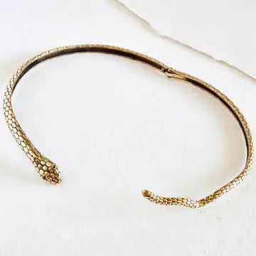 Brass Snake Serpent Choker Necklace