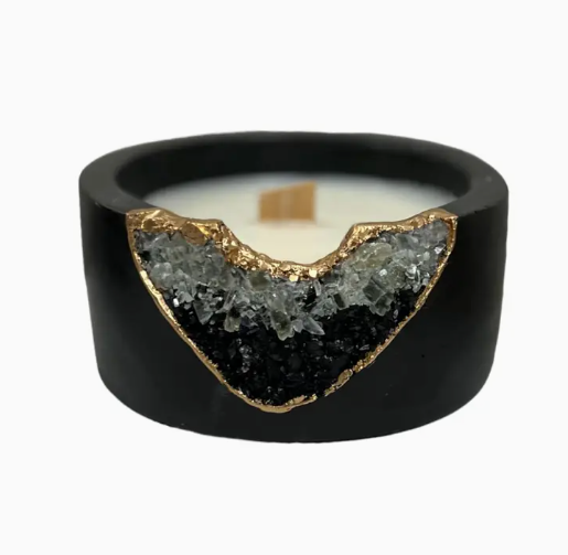 Black Geode Crystal Candles